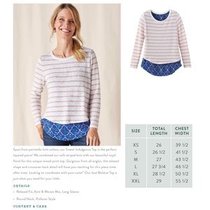 Matilda Jane Womens Sweet Indulgence Mix Print Pointelle Top - NWT Sz XL